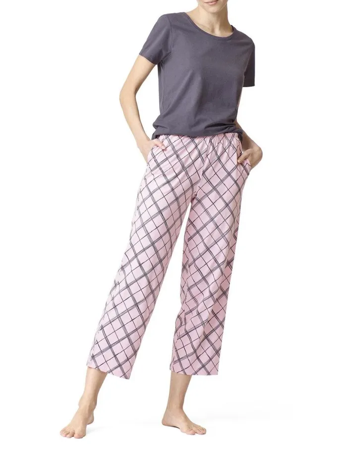 Hue SleepWell Short Sleeve Tee and Modern Classic Skimmer PJ Set Asphalt Women Plus Size