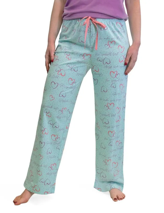 Hue Talk To Me Hearts PJ Pant Plume Women Plus Size