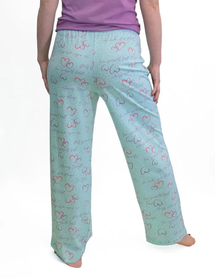 Hue Talk To Me Hearts PJ Pant Plume Women Plus Size