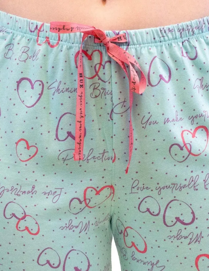 Hue Talk To Me Hearts PJ Pant Plume Women Plus Size
