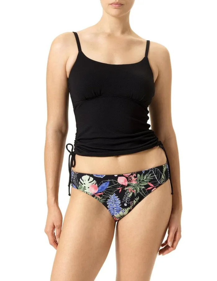Hue Tropical Breeze Reversible Tankini Black Women Tops