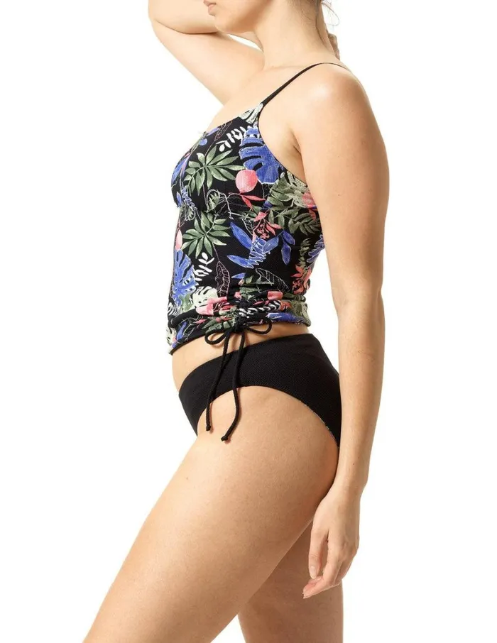 Hue Tropical Breeze Reversible Tankini Black Women Tops