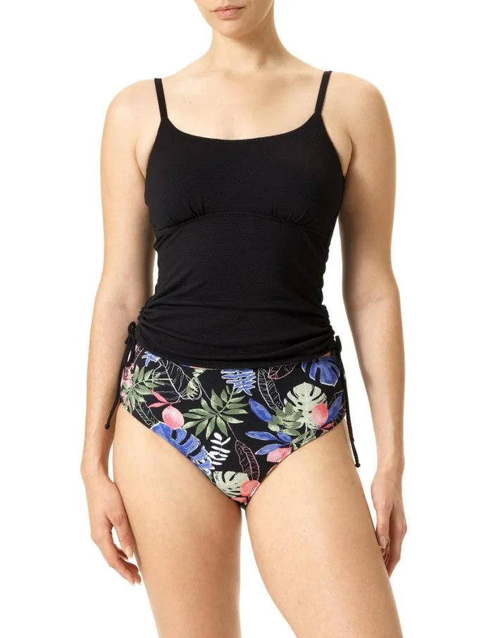 Hue Tropical Breeze Reversible Tankini Black Women Tops