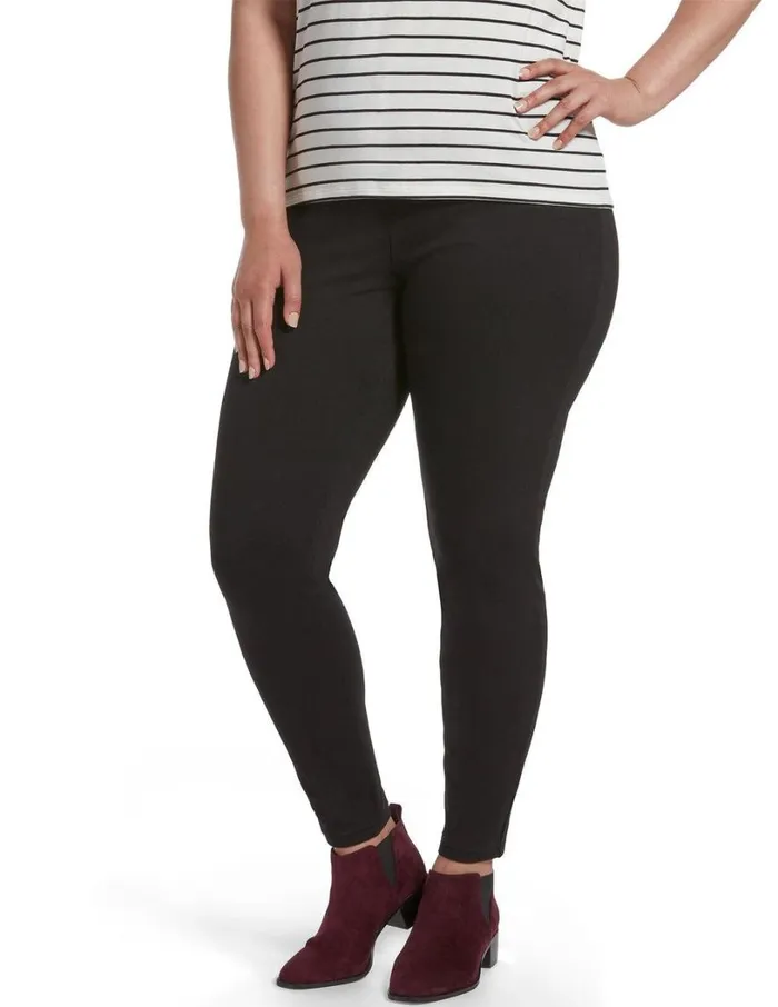 Hue Ultra Soft Denim Legging Black Women Skinny