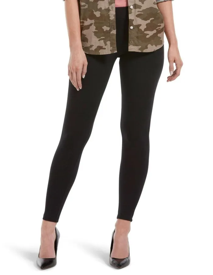Hue Wide Waistband Blackout Cotton Leggings Black Women Cotton