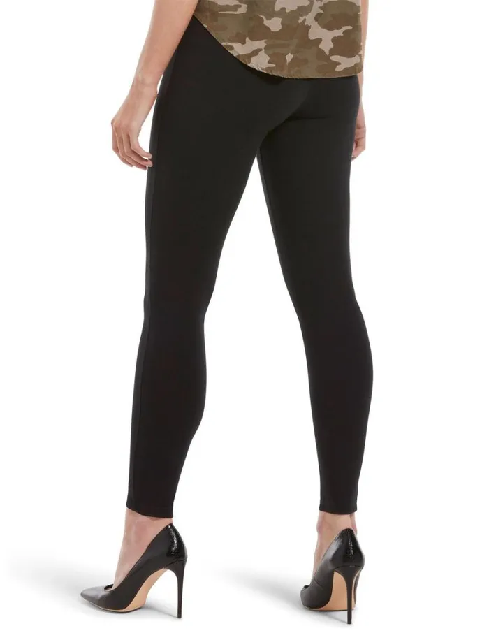 Hue Wide Waistband Blackout Cotton Leggings Black Women Cotton