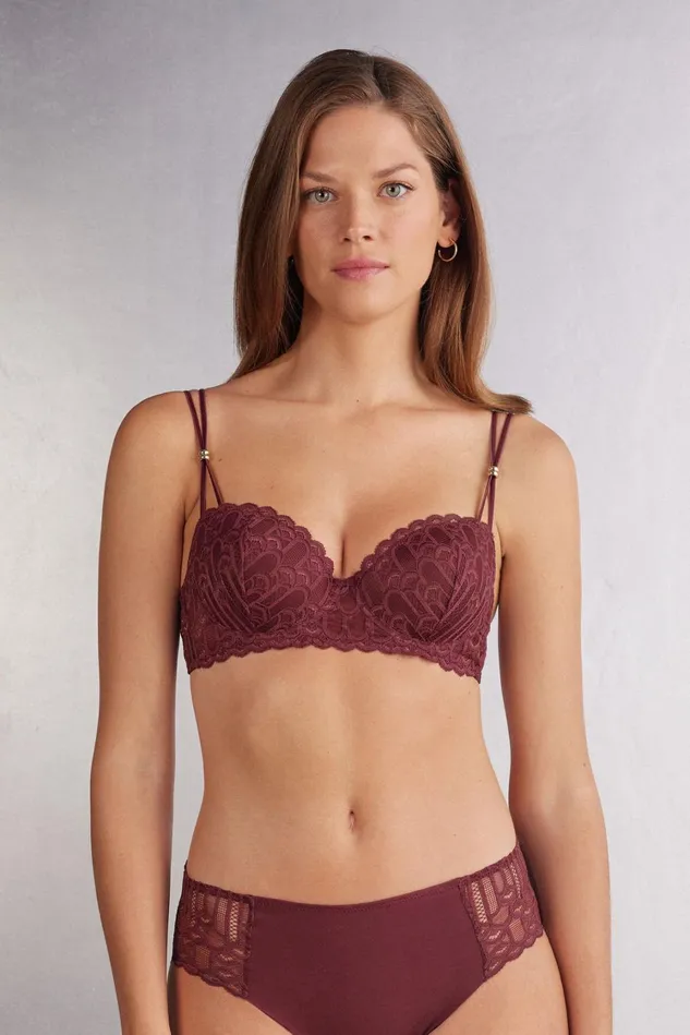 Intimissimi Balconette Women Elegant Silhouette Sofia Balconette Bra Burgundy 653j 8211 Folk Red