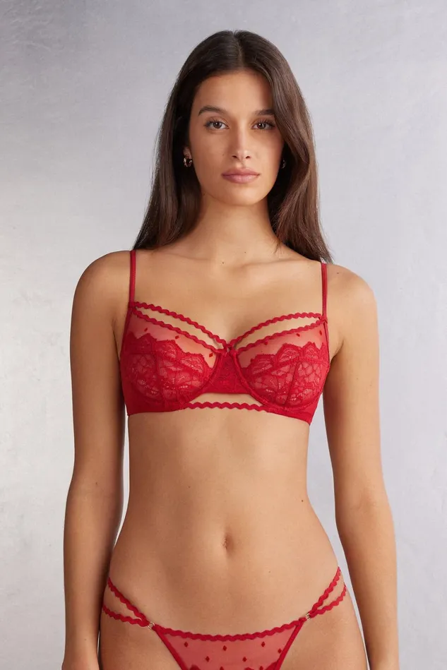 Intimissimi Balconette Women Winter Of Love Balconette Bra Red 9888 8211 Candy Apple Red