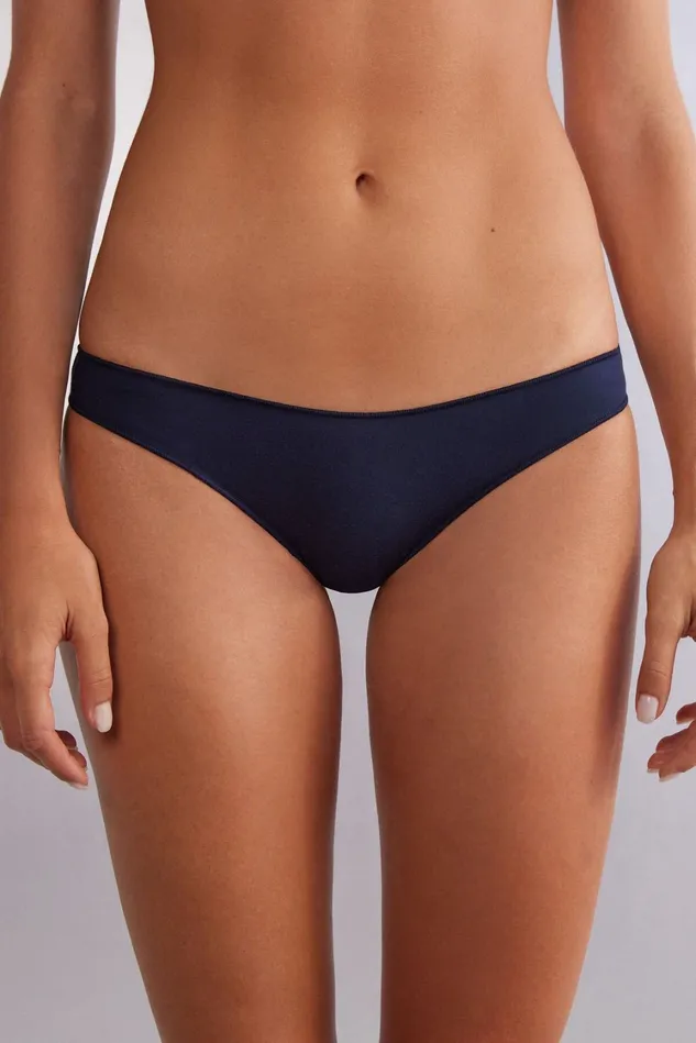 Intimissimi Bikini Panties Women Low Rise Cotton Panties Blue 1467 8211 Intense Blue