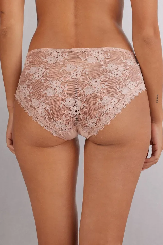 Intimissimi Bikini Panties Women Satin Meets Lace Panties Pale Pink 655j 8211 Cameo Rose