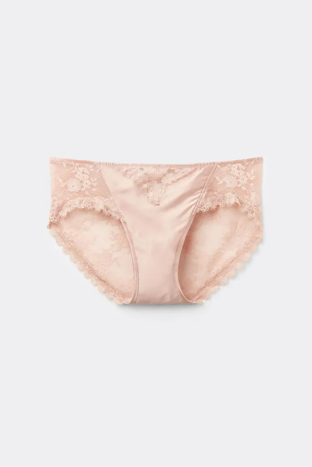 Intimissimi Bikini Panties Women Satin Meets Lace Panties Pale Pink 655j 8211 Cameo Rose