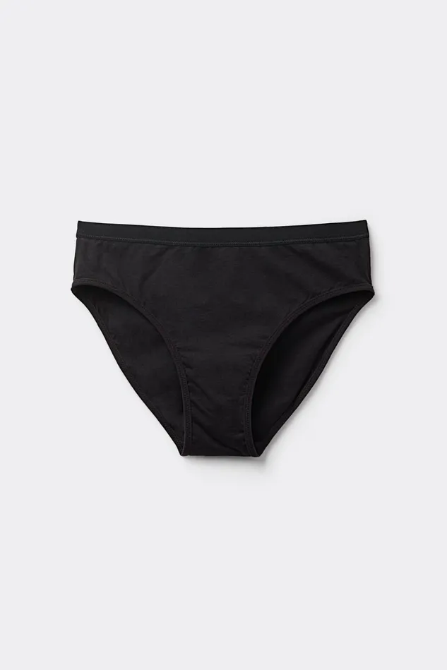 Intimissimi Bikini Panties Women SemiHigh Rise Cotton Briefs Black 019 8211 Black