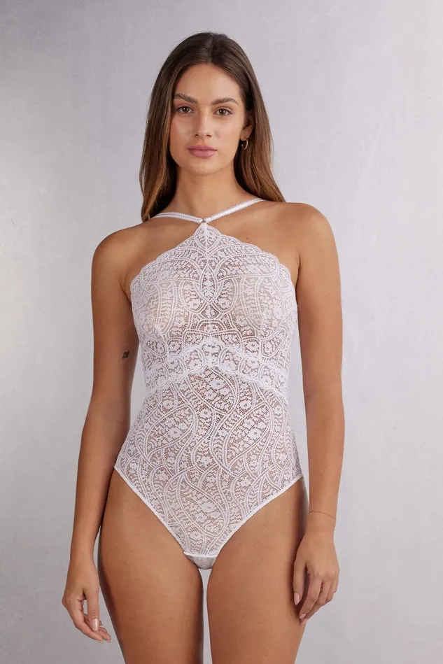 Intimissimi Bodysuits Women Flower Paisley Lace Bodysuit White 001 8211 White Intimissimi Bodysuits Women Flower Paisley Lace Bodysuit White 001 8211 White
