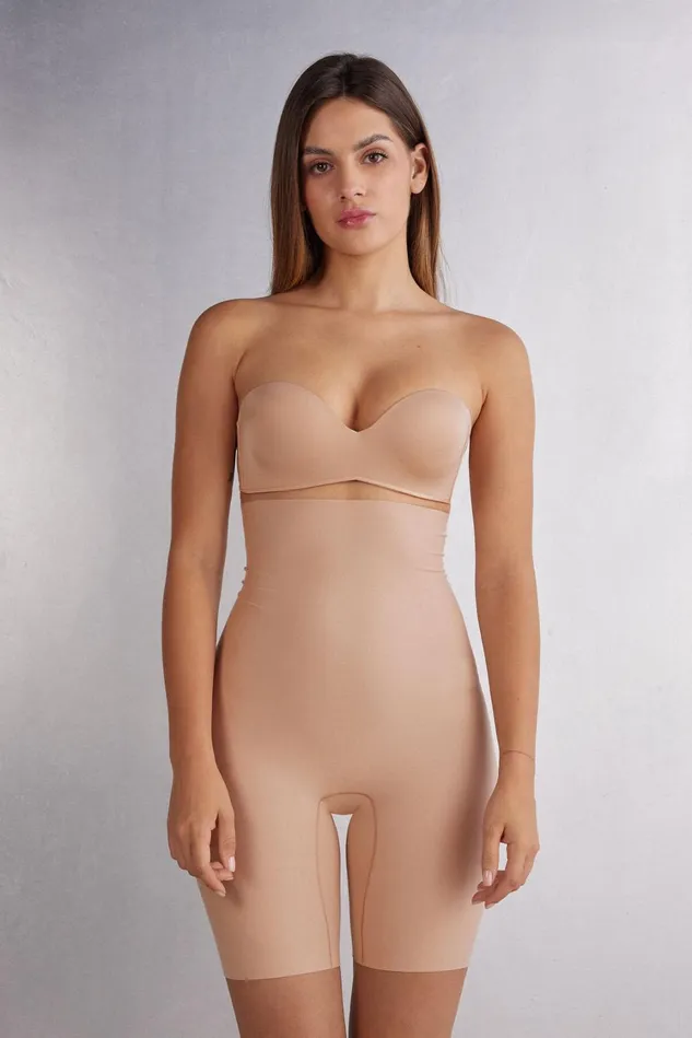 Intimissimi Boyshorts and Hipsters Women Light Shaping Cotton High Waist Shorts Natural 044 8211 Honey Soft Beige