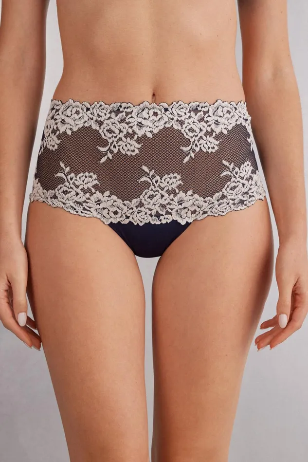 Intimissimi Boyshorts and Hipsters Women Pretty Flowers Hipster Brazilian Blue 347i 8211 Deep Bluevanilla