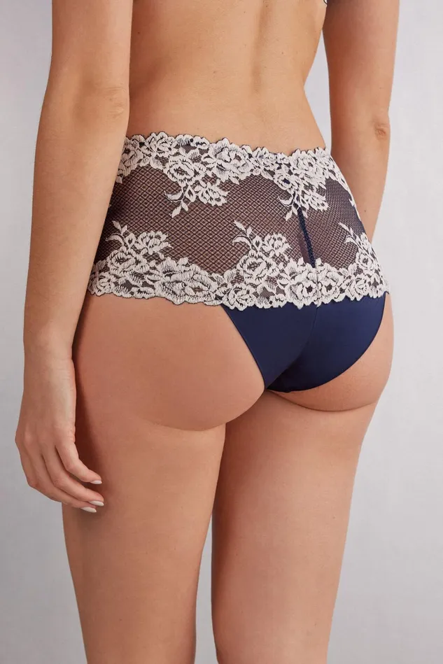 Intimissimi Boyshorts and Hipsters Women Pretty Flowers Hipster Brazilian Blue 347i 8211 Deep Bluevanilla