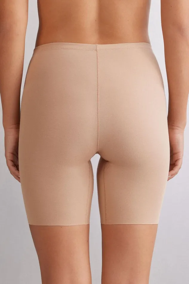 Intimissimi Boyshorts and Hipsters Women Raw Edge Seamless Cotton Shorts Natural 044 8211 Honey Soft Beige
