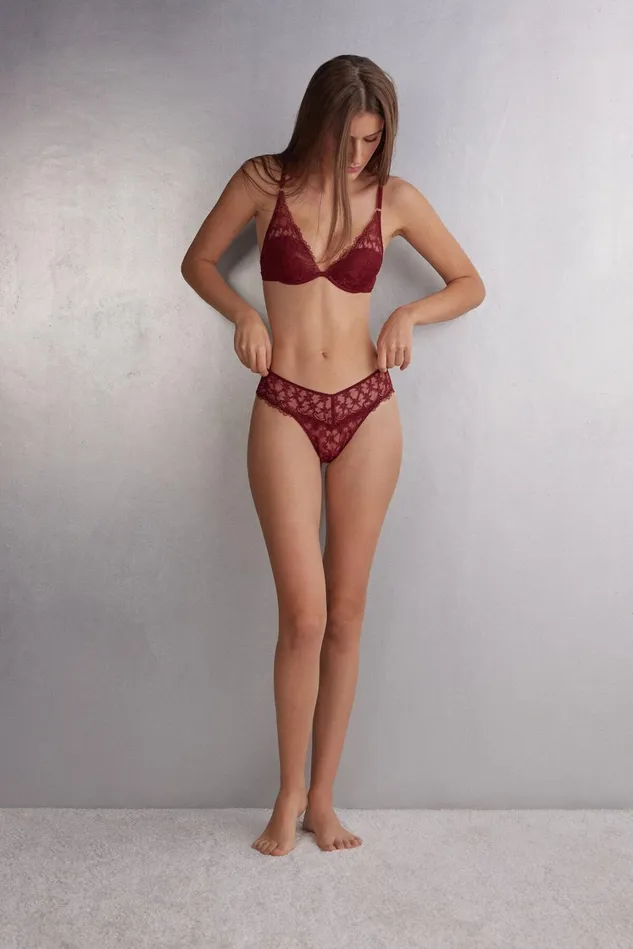 Intimissimi Brazilian Cut Women She Is A Classic 80s Style Brazilian Red 770j 8211 Vamp Red