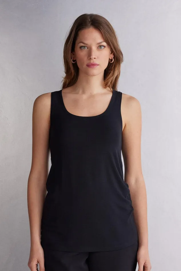 Intimissimi Camisoles Tank Tops Women Long Micromodal Tank Top Black 019 8211 Black Intimissimi Camisoles Tank Tops Women Long Micromodal Tank Top Black 019 8211 Black