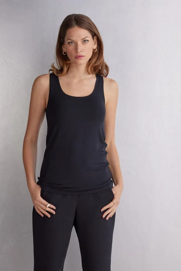 Intimissimi Camisoles Tank Tops Women Long Micromodal Tank Top Black 019 8211 Black