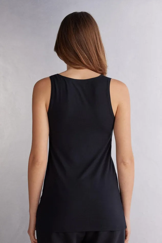 Intimissimi Camisoles Tank Tops Women Long Micromodal Tank Top Black 019 8211 Black