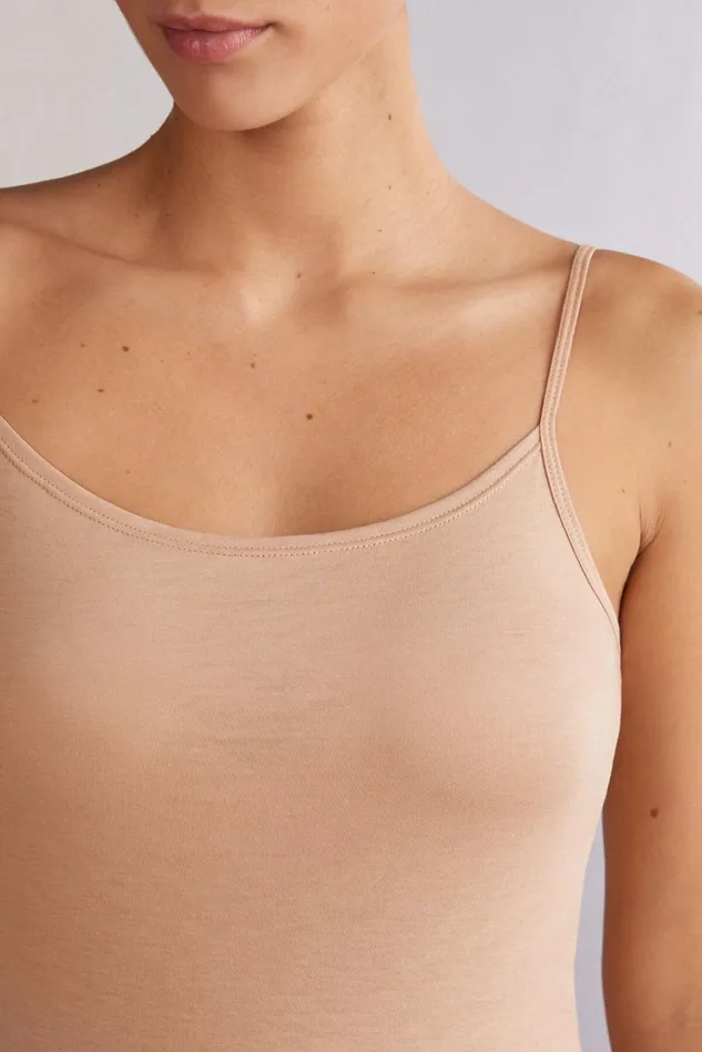 Intimissimi Camisoles Tank Tops Women Ultrafresh Cotton Camisole Natural 044 8211 Honey Soft Beige