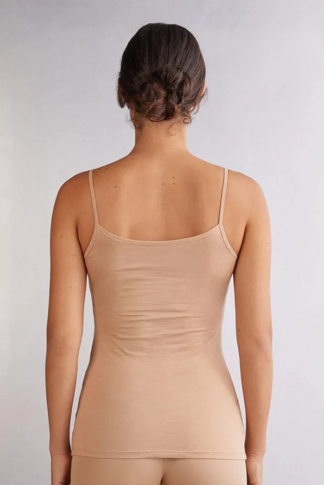 Intimissimi Camisoles Tank Tops Women Ultrafresh Cotton Camisole Natural 044 8211 Honey Soft Beige