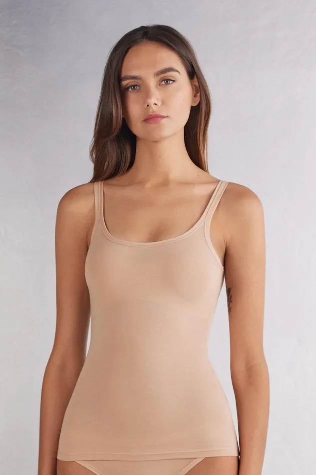 Intimissimi Camisoles Tank Tops Women Ultralight Cotton Top Natural 044 8211 Honey Soft Beige Intimissimi Camisoles Tank Tops Women Ultralight Cotton Top Natural 044 8211 Honey Soft Beige