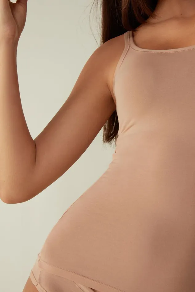 Intimissimi Camisoles Tank Tops Women Ultralight Cotton Top Natural 044 8211 Honey Soft Beige