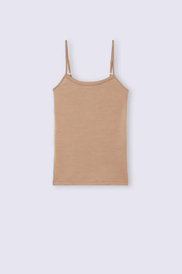 Intimissimi Camisoles Tank Tops Women Wool and Cotton Camisole Brown 2328 8211 Camel