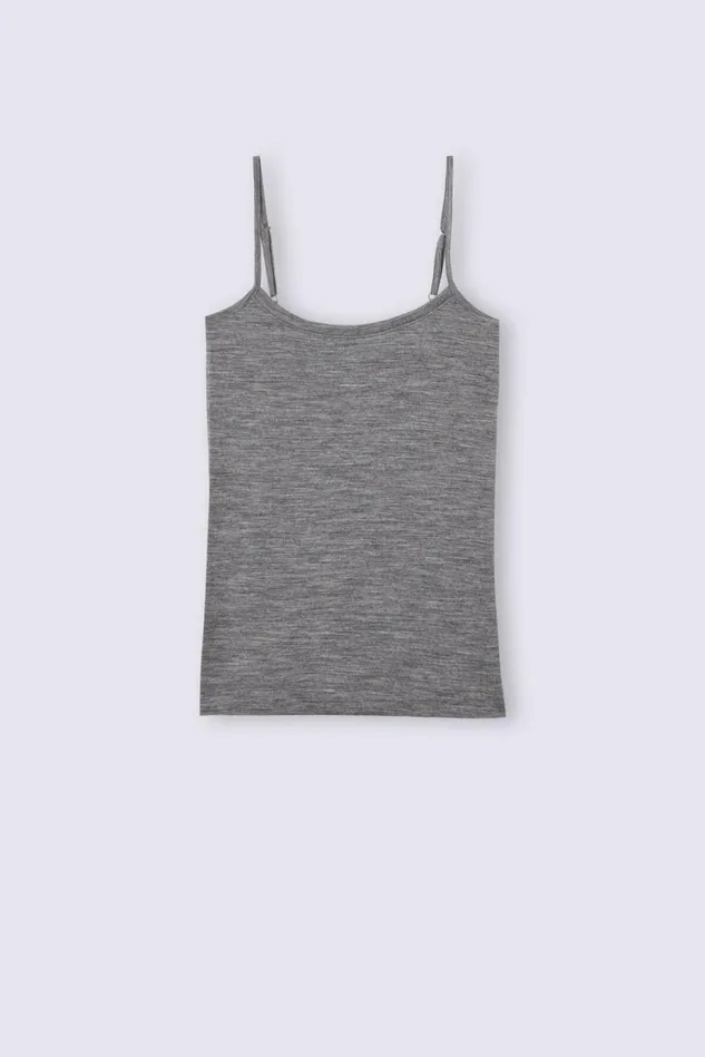 Intimissimi Camisoles Tank Tops Women Wool and Cotton Camisole Grey 7481 8211 Aluminium Grey Blend