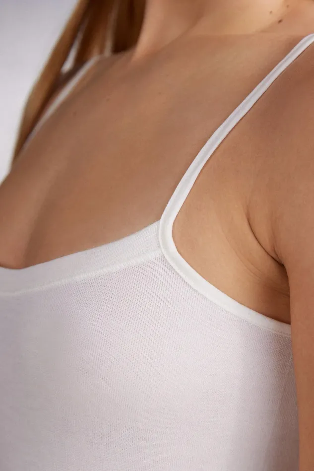 Intimissimi Camisoles Tank Tops Women Wool and Cotton Camisole Ivory 2127 8211 Talc White