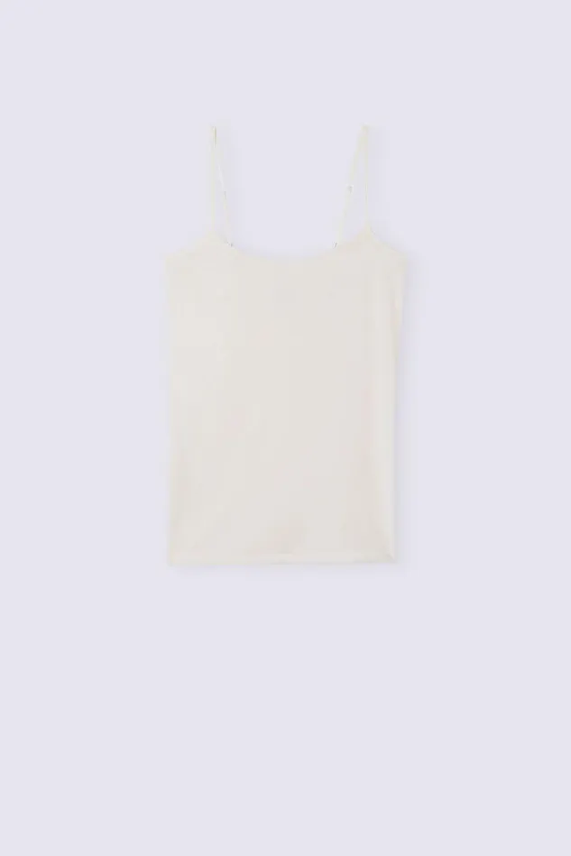 Intimissimi Camisoles Tank Tops Women Wool and Cotton Camisole Ivory 2127 8211 Talc White
