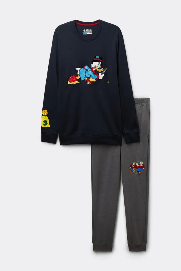 Intimissimi Long Pajamas Men Scrooge Mcduck Disney Full Length Cotton Pajamas Blue 800 8211 Blu Notte