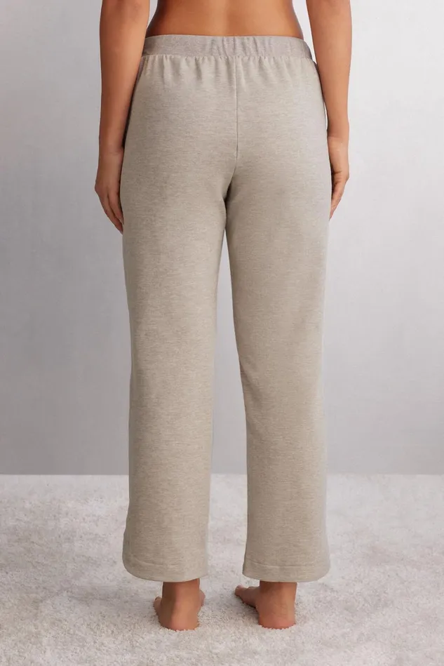 Intimissimi Long Pajamas Women Soft Chevron Straight Leg Pants Beige 775j 8211 Brown Melange