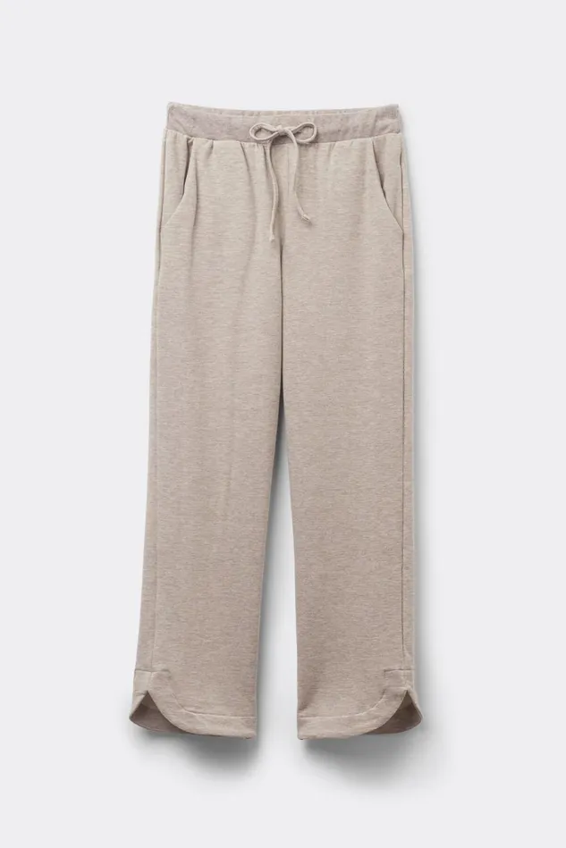 Intimissimi Long Pajamas Women Soft Chevron Straight Leg Pants Beige 775j 8211 Brown Melange