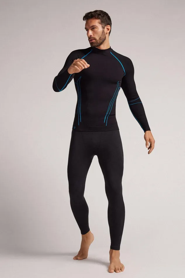 Intimissimi Long Sleeve Tops Men Long Sleeve Technical Sport Top Black 019 8211 Black