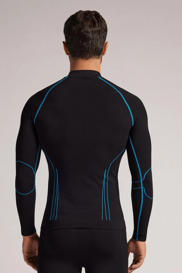 Intimissimi Long Sleeve Tops Men Long Sleeve Technical Sport Top Black 019 8211 Black