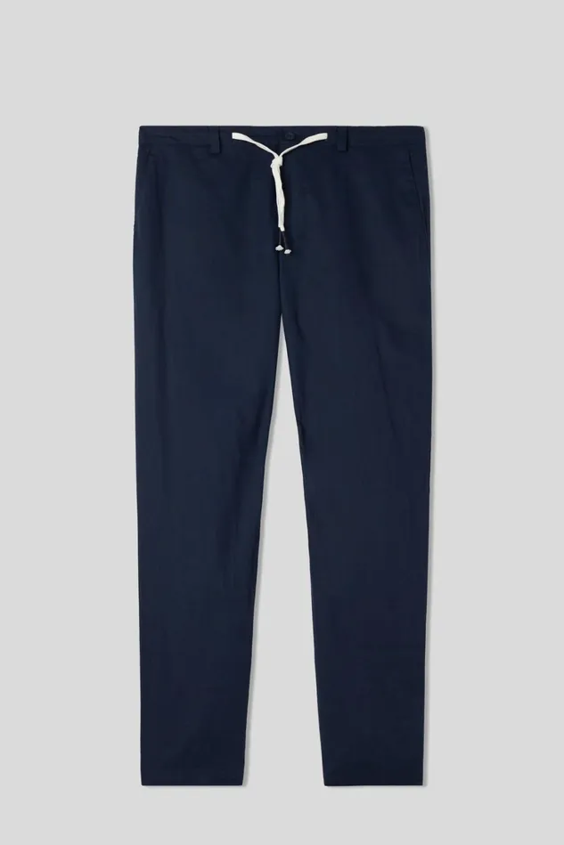 Intimissimi Pants Men Full Length Linen And Cotton Pants Blue 585j 8211 Blu Oceano