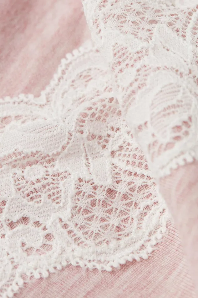 Intimissimi Short Pajamas Women Lace Trim Camisole In Modal Pale Pink 008j 8211 Heathered Light Pink