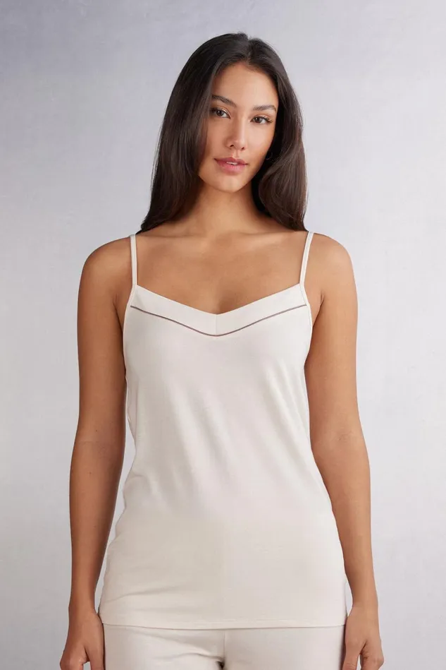 Intimissimi Short Pajamas Women Micromodal Camisole Ivory 612i 8211 Vanilla Ivory