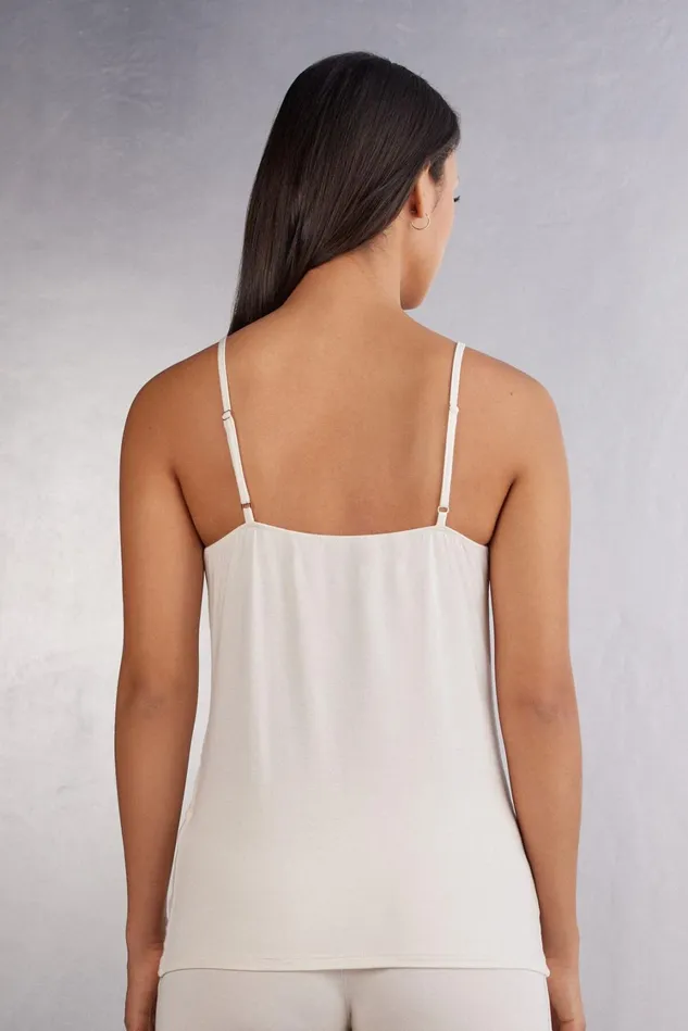 Intimissimi Short Pajamas Women Micromodal Camisole Ivory 612i 8211 Vanilla Ivory
