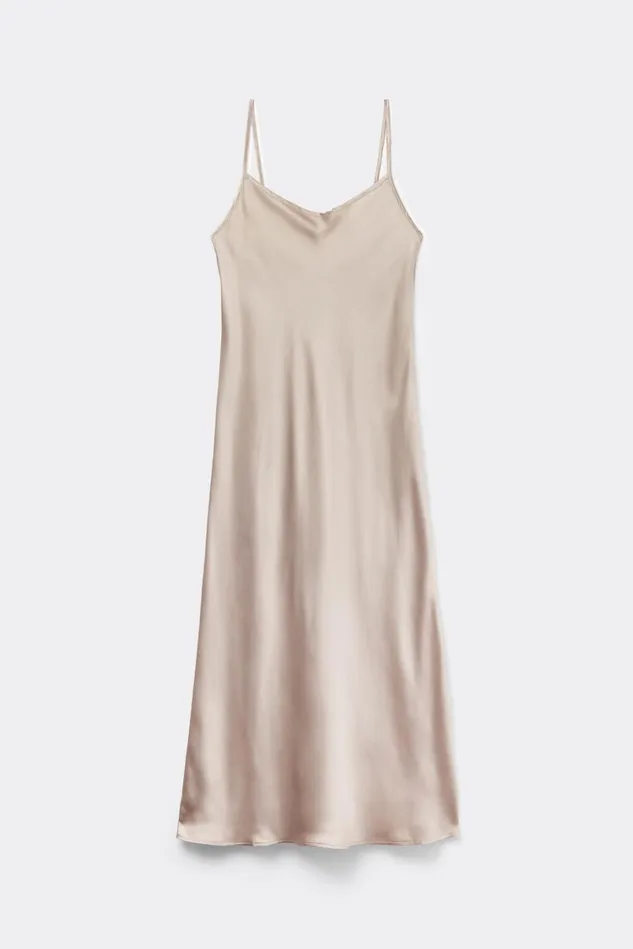 Intimissimi Slips Babydolls Women MidiLength Slip In Silk Natural 651i 8211 Powder Beige