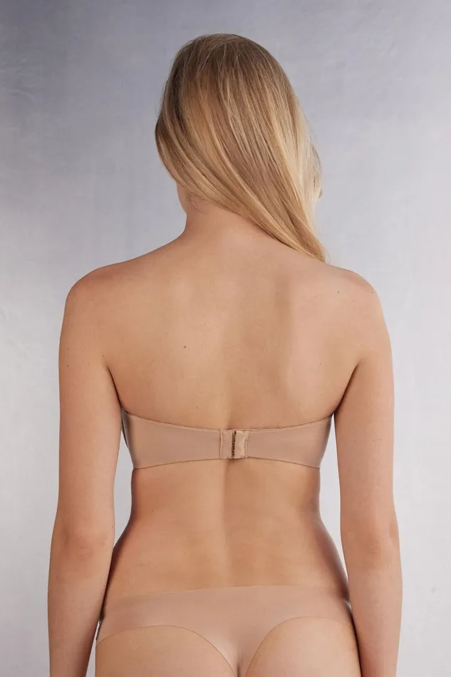 Intimissimi Strapless Bandeau Women Anna Bandeau Bra In Ultralight Microfiber Natural 044 8211 Honey Soft Beige