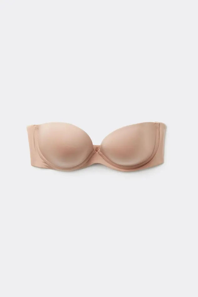 Intimissimi Strapless Bandeau Women Anna Bandeau Bra In Ultralight Microfiber Natural 044 8211 Honey Soft Beige