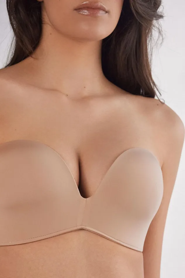 Intimissimi Strapless Bandeau Women Laura Bandeau Bra In Ultralight Microfiber Natural 044 8211 Honey Soft Beige