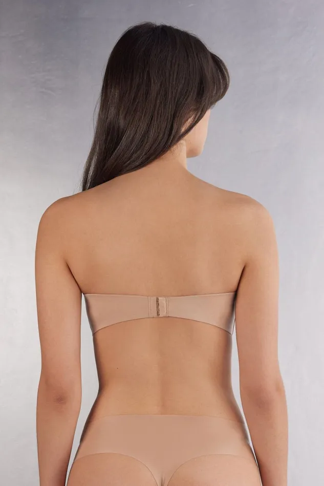 Intimissimi Strapless Bandeau Women Laura Bandeau Bra In Ultralight Microfiber Natural 044 8211 Honey Soft Beige