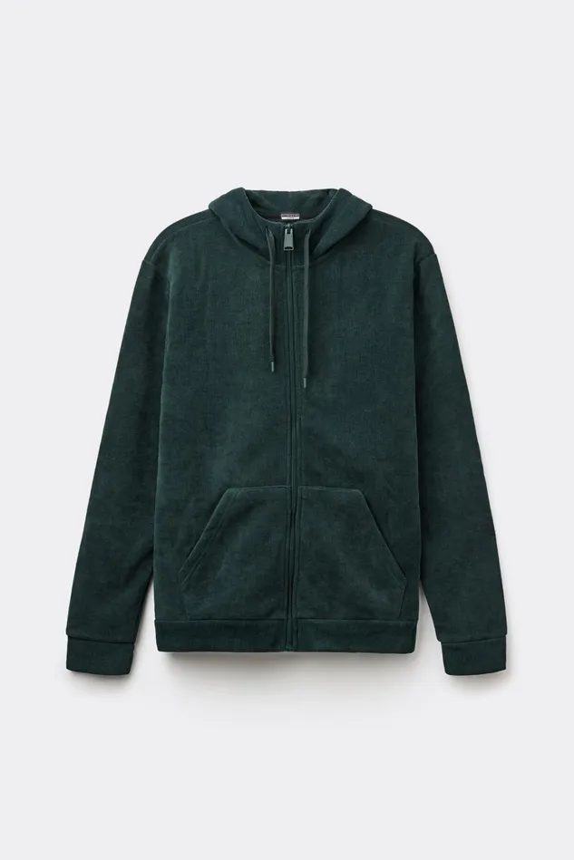 Intimissimi Sweatshirts Men Brushed Chenille Sweatshirt Green 132j 8211 Verde Scuro