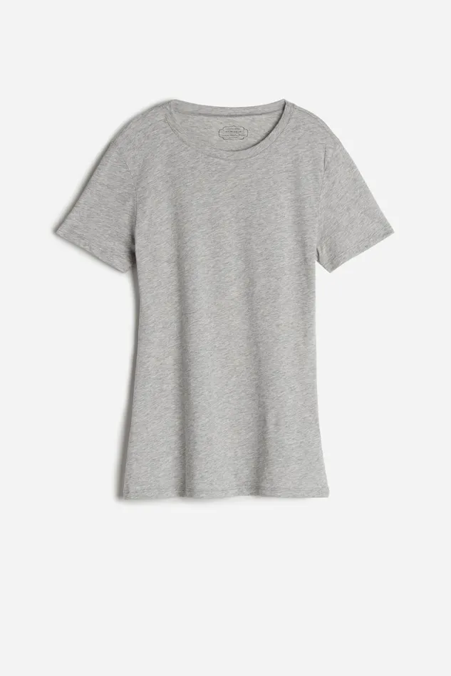 Intimissimi TShirt Women Ultrafresh Cotton Short Sleeve Top Grey 031 8211 Light Heathered Grey