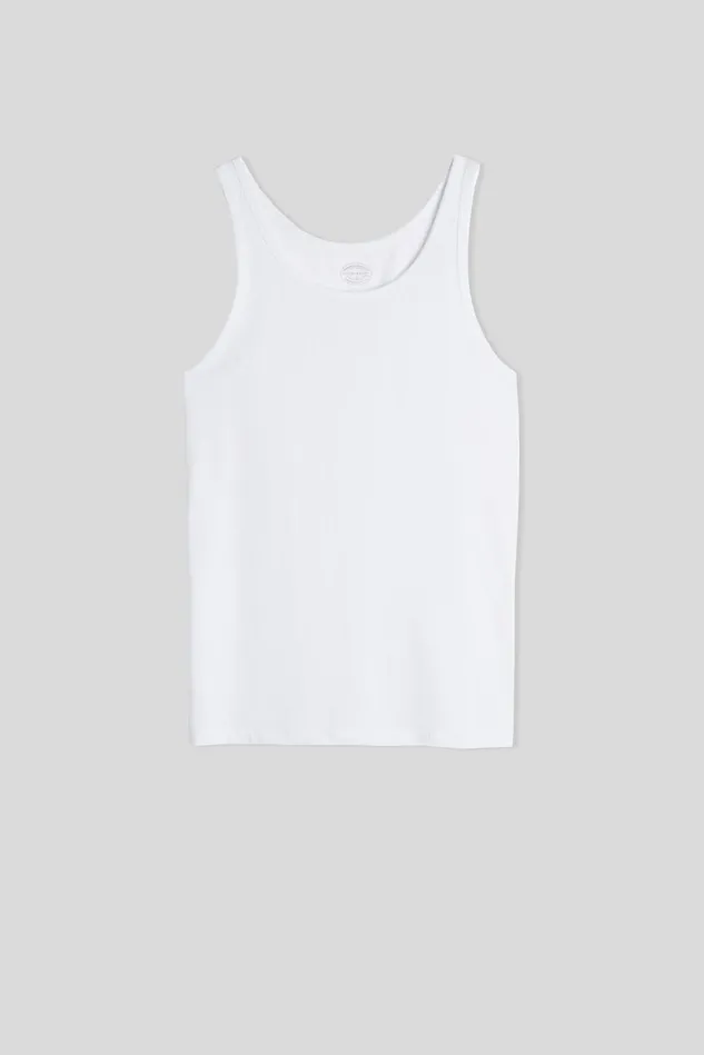Intimissimi Tank Tops Undershirts Men Round Neck Tank Top In Stretch Superior Cotton White 001 8211 White